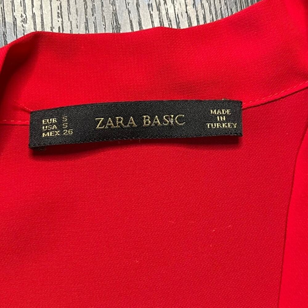 Zara Vibrant Red Bow Neck Blouse - Picture 4 of 7